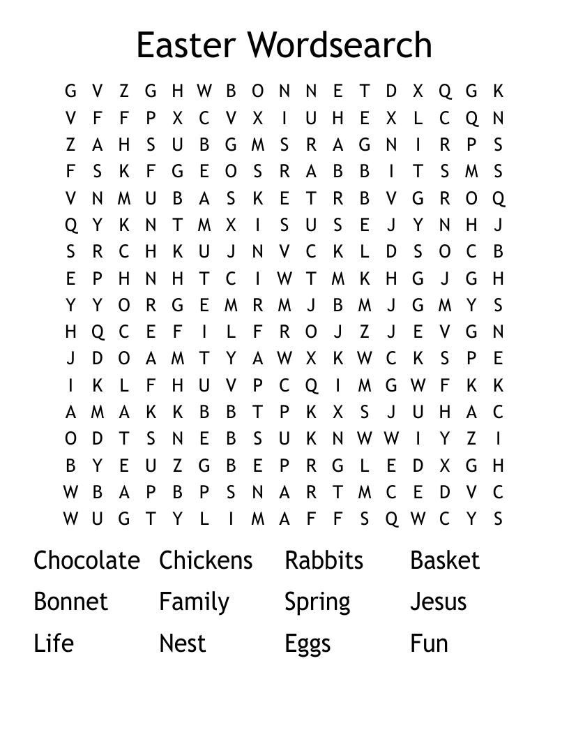 Easter Wordsearch