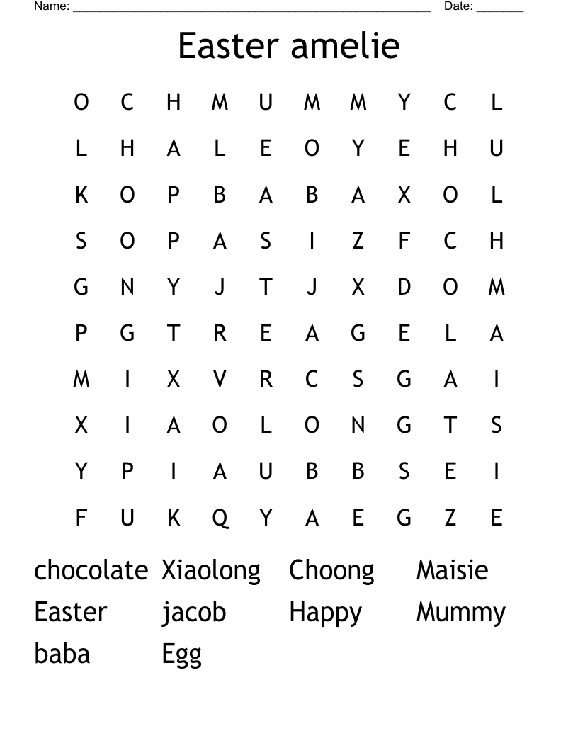 Easter amelie Word Search