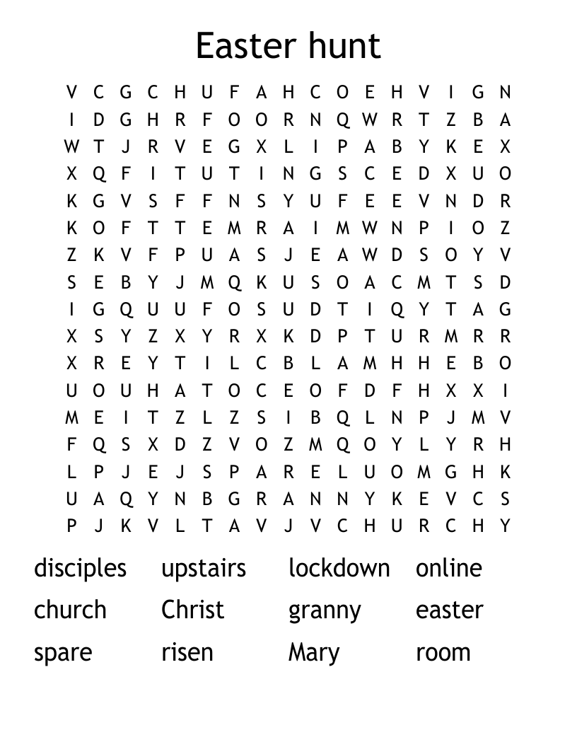 Easter hunt Word Search