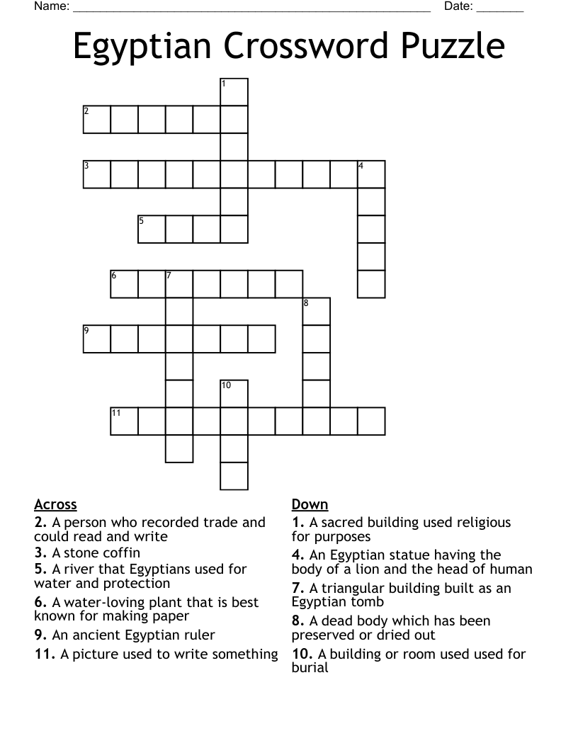 Egyptian Crossword Puzzle WordMint Egyptian Crossword Puzzle WordMint