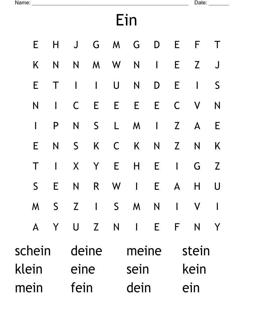 Ein Word Search