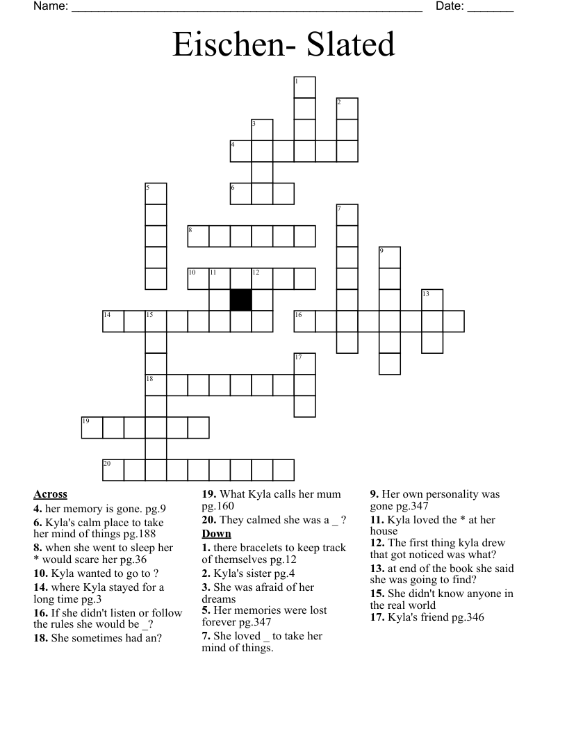 Eischen- Slated Crossword