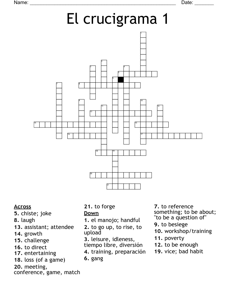 El crucigrama 1 Crossword