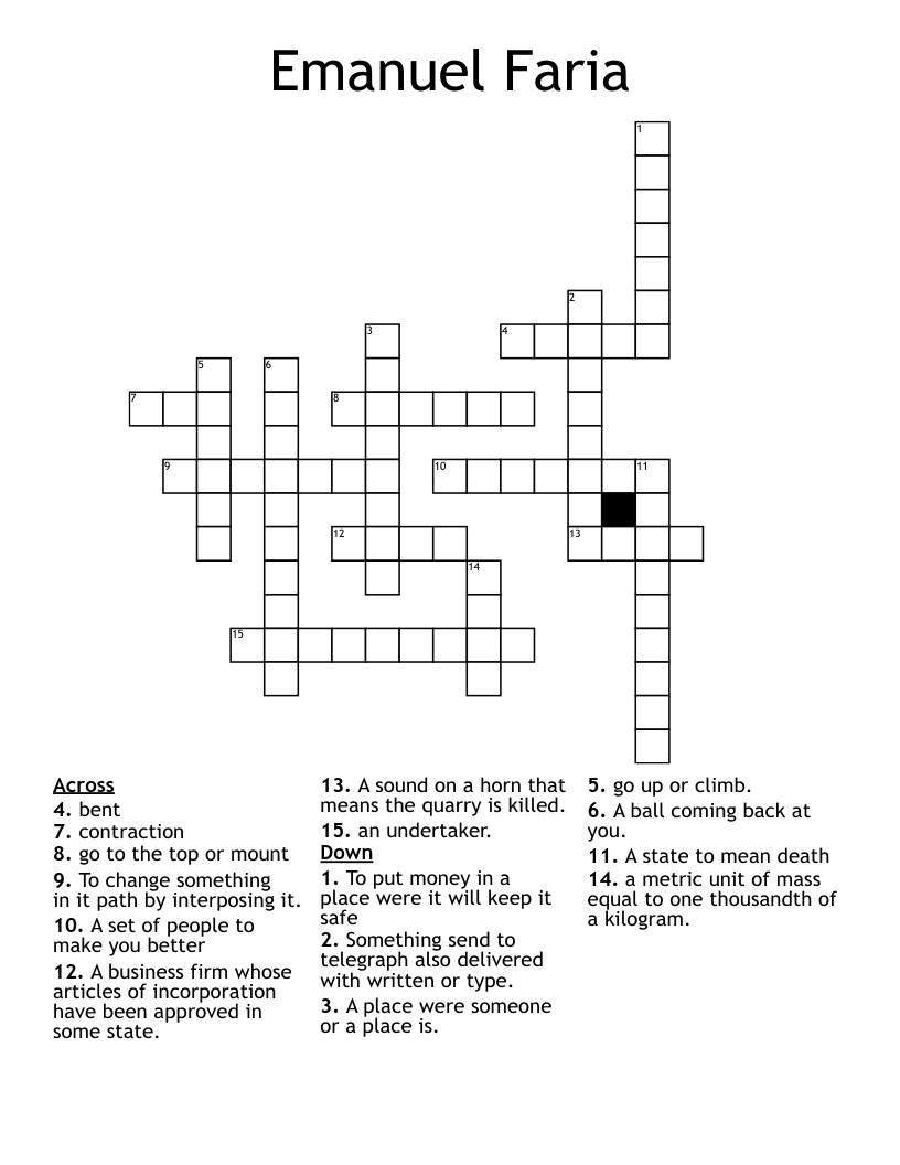 Emanuel Faria Crossword