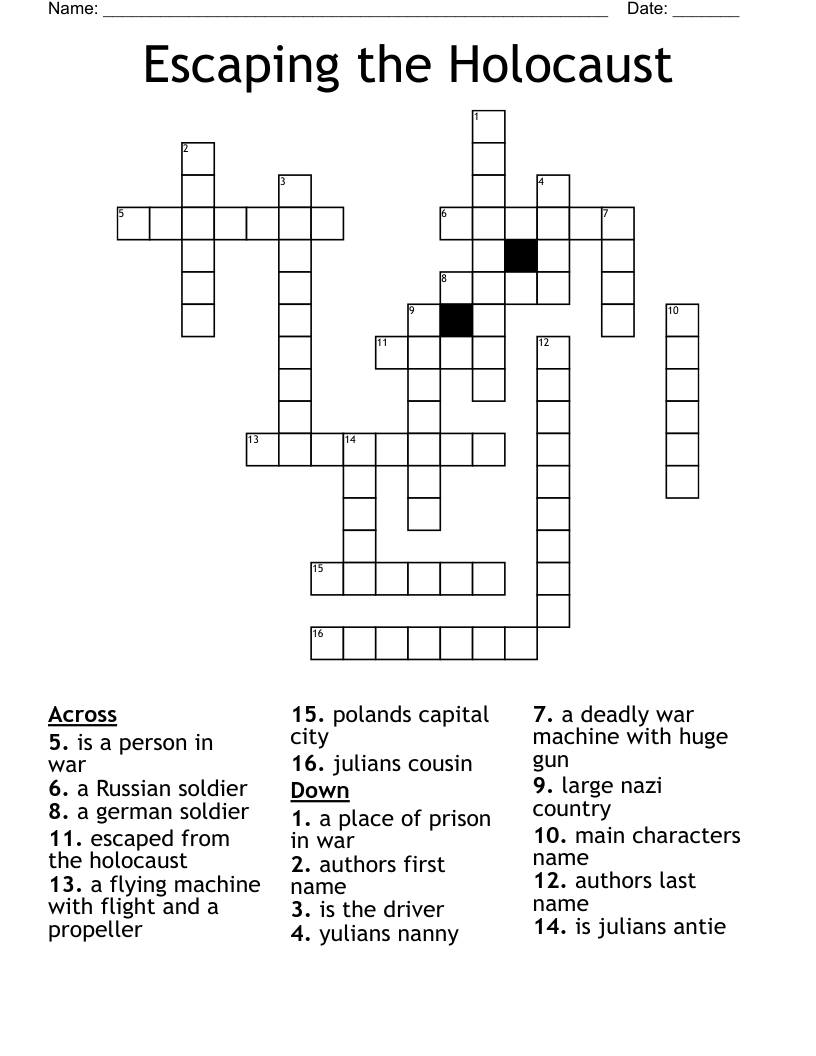 Escaping the Holocaust Crossword