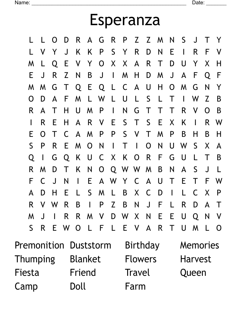 Esperanza Word Search