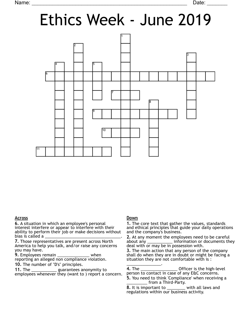 Ethics Week - June 2019 