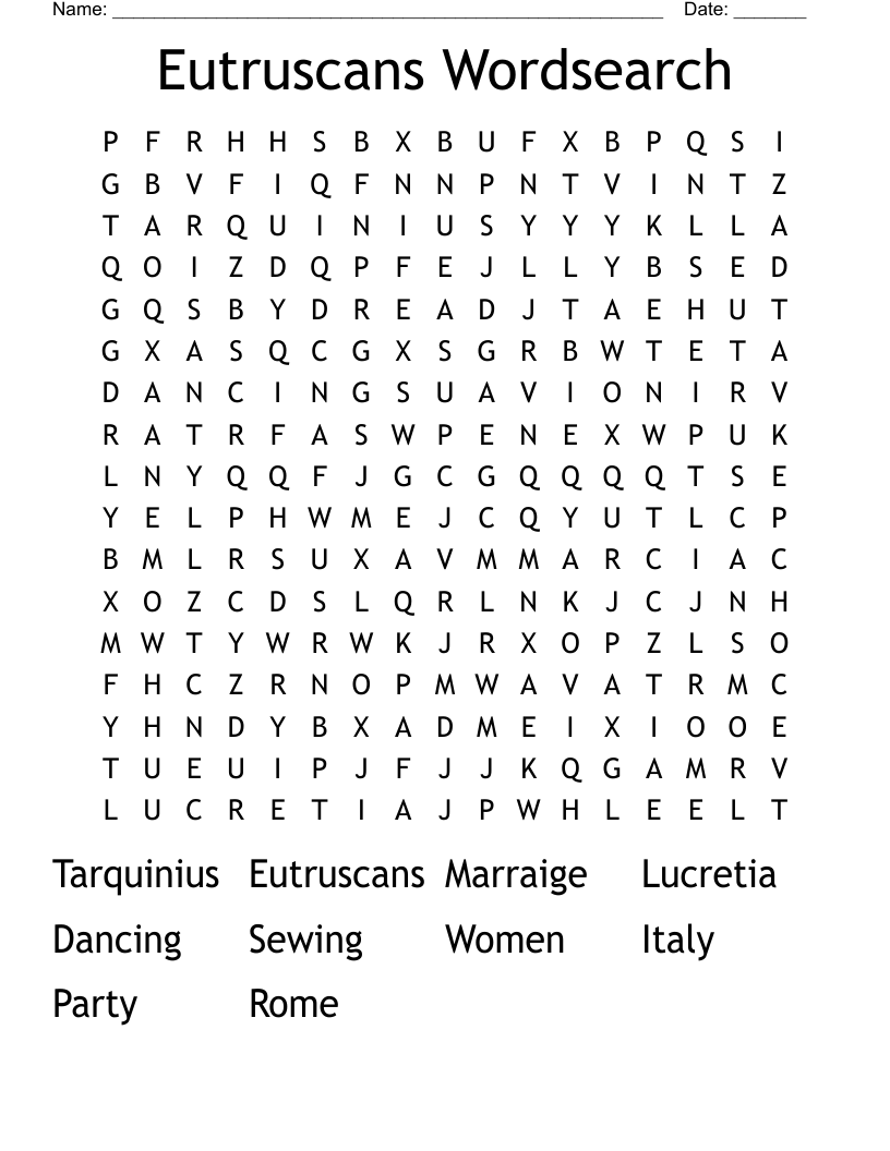 Eutruscans Wordsearch
