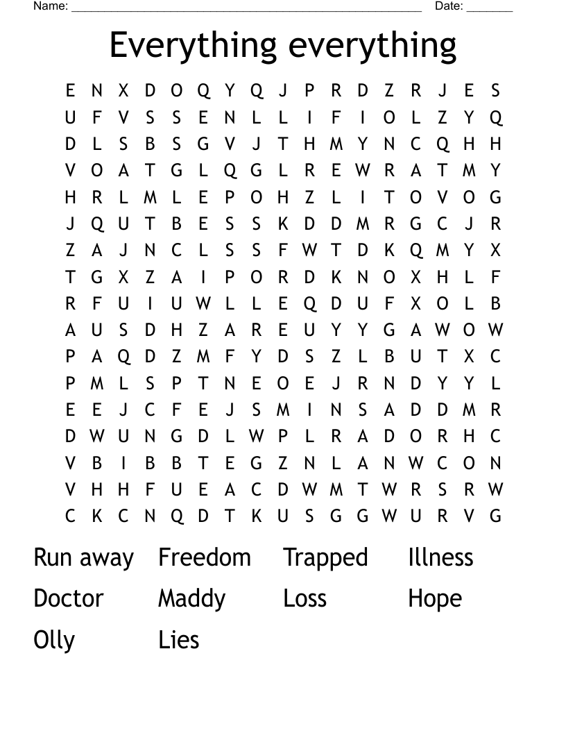 Everything everything  Word Search
