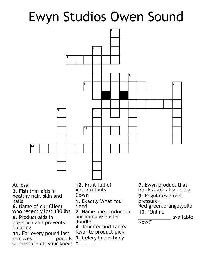 Ewyn Studios Owen Sound Crossword WordMint Ewyn Studios Owen Sound Crossword WordMint