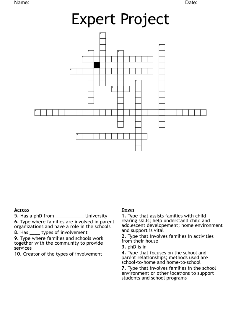Expert Project Crossword