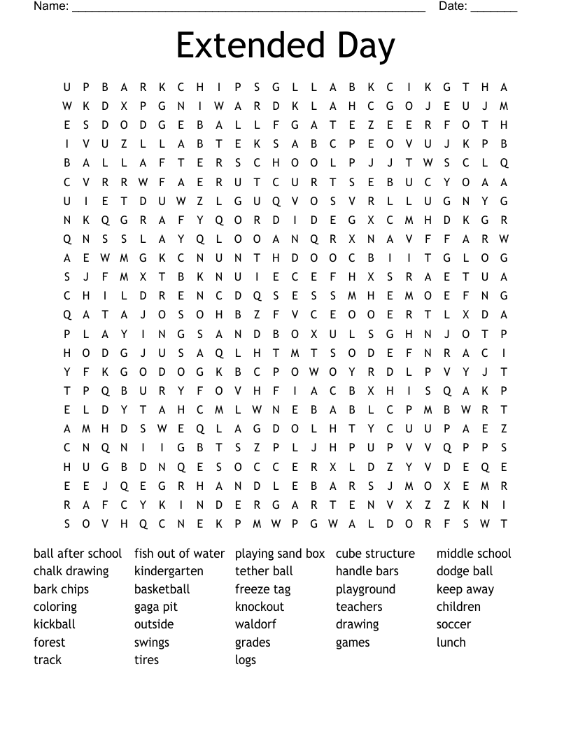 Extended Day Word Search