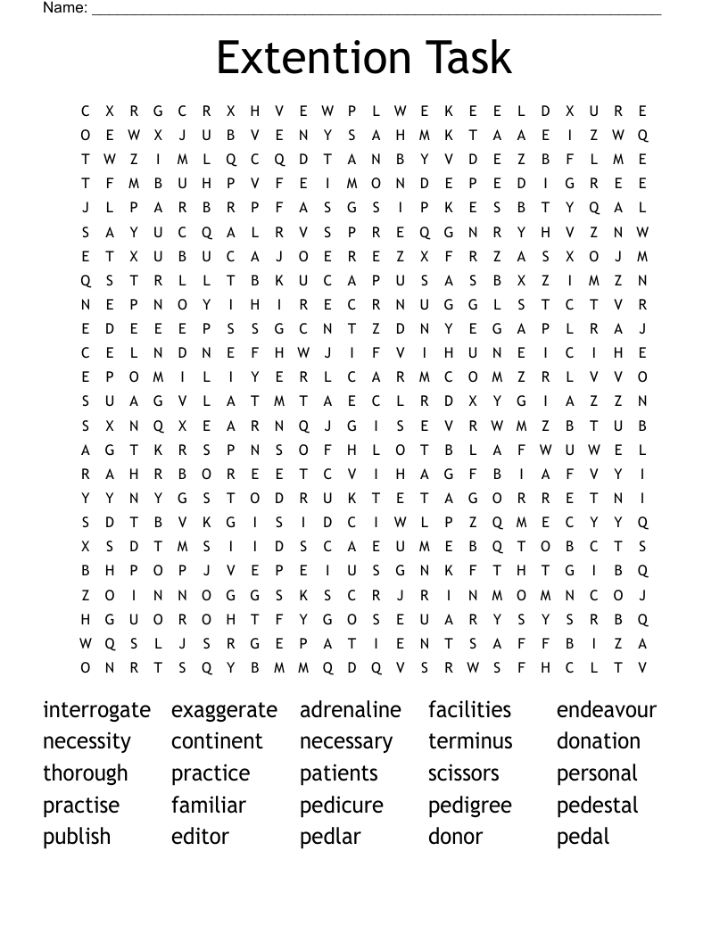 Extention Task Word Search