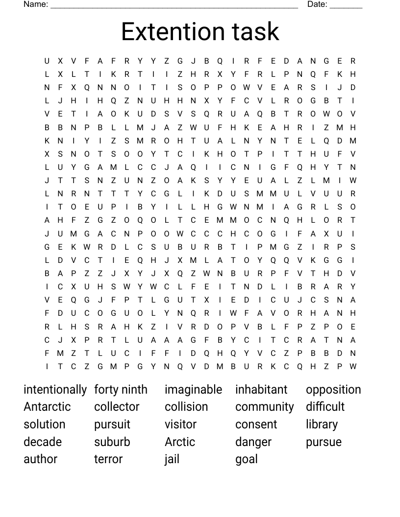Extention task Word Search