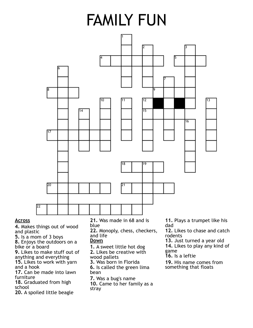 FAMILY FUN Crossword