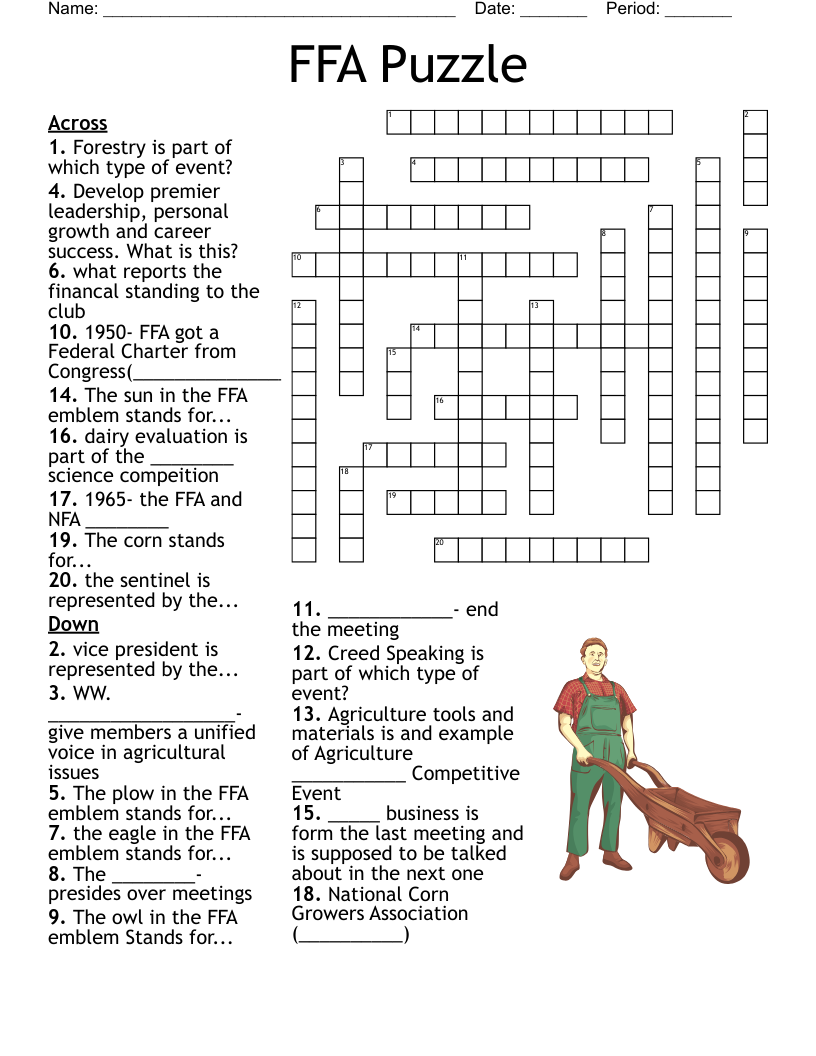 FFA Puzzle Crossword WordMint
