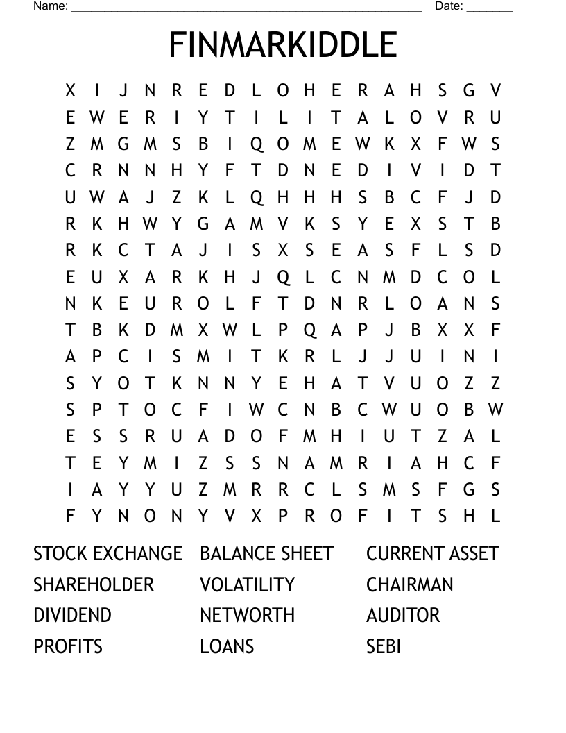 FINMARKIDDLE Word Search