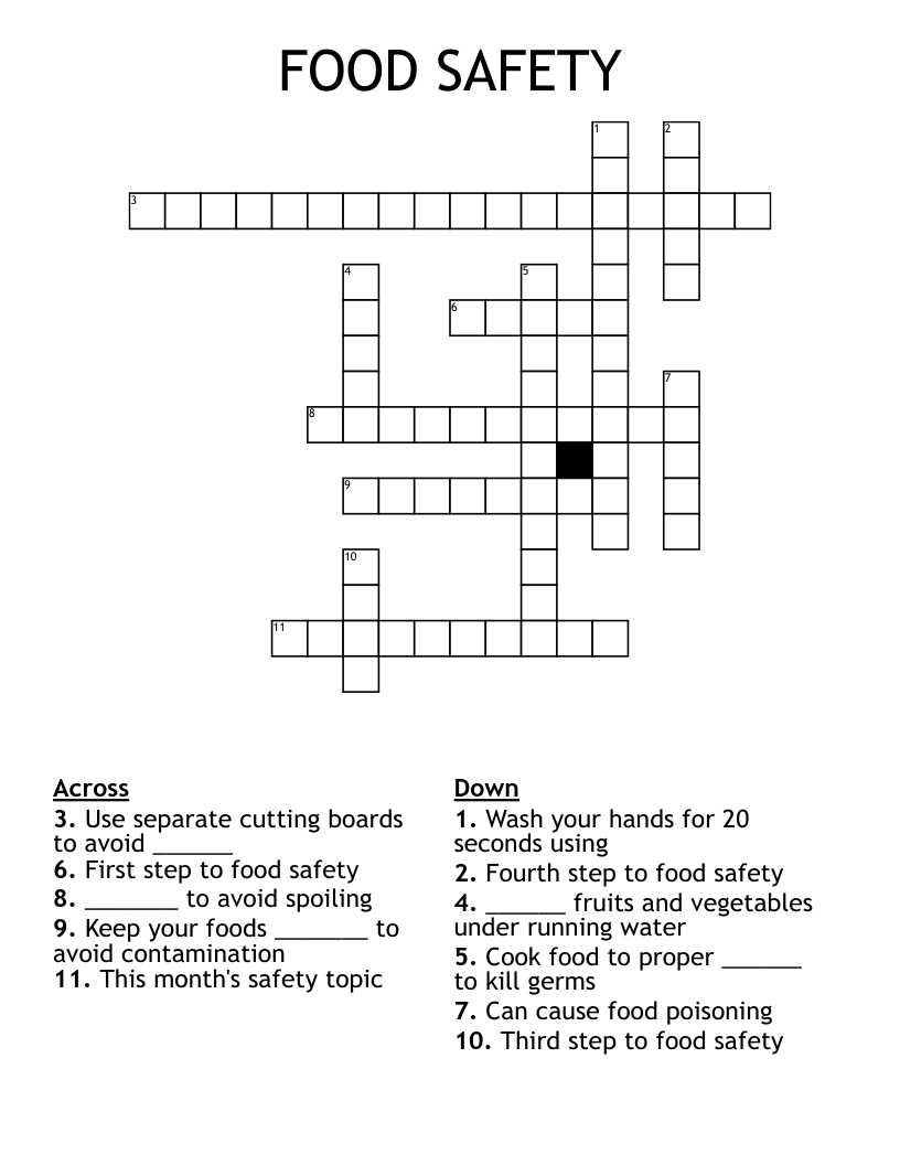 FOOD SAFETY Word Search WordMint