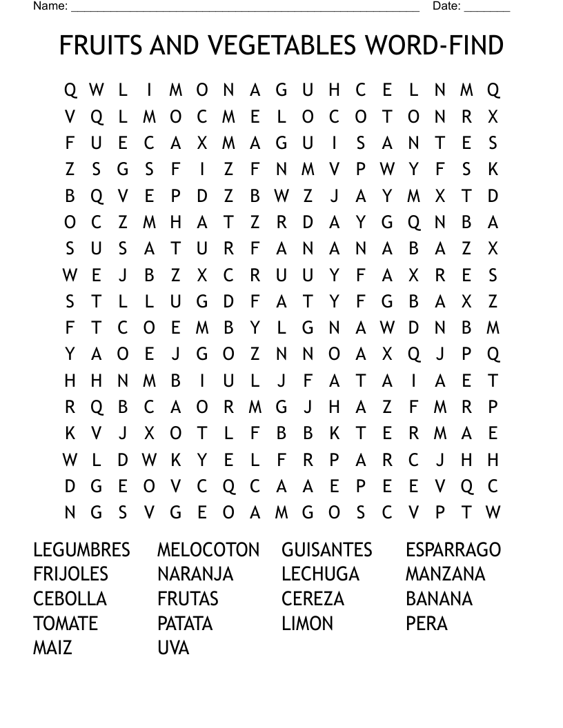 Fruit And Veg PORTUGUESE Word Search WordMint Fruit And Veg PORTUGUESE Word Search WordMint