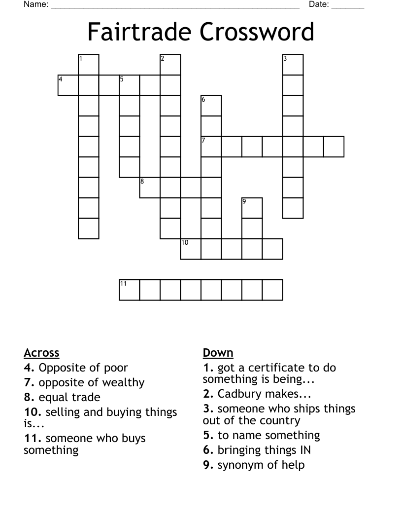 Fairtrade Crossword 