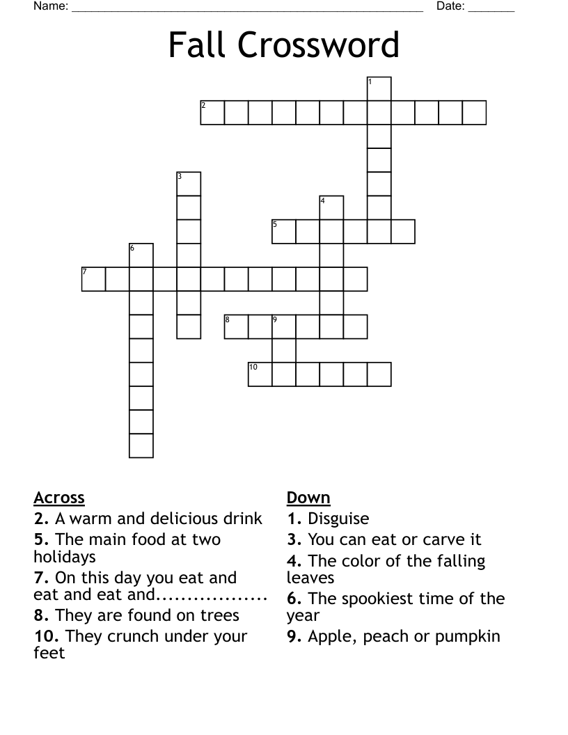 Fall Crossword 