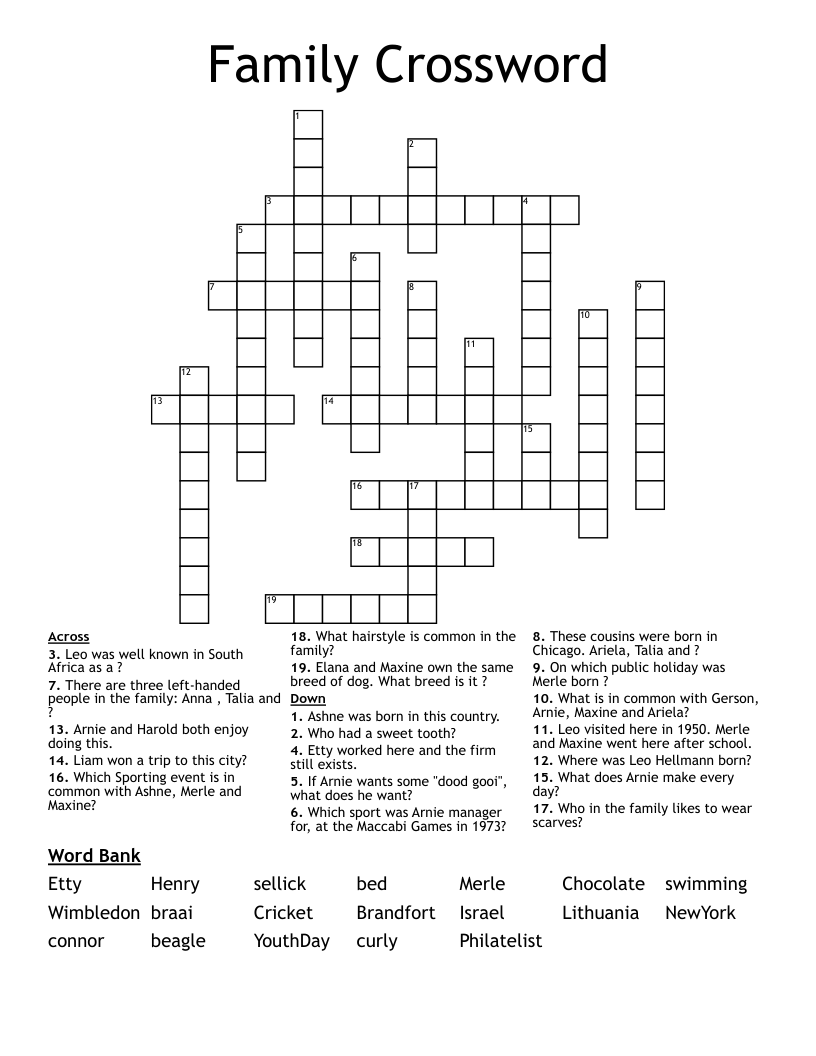 Family Crossword