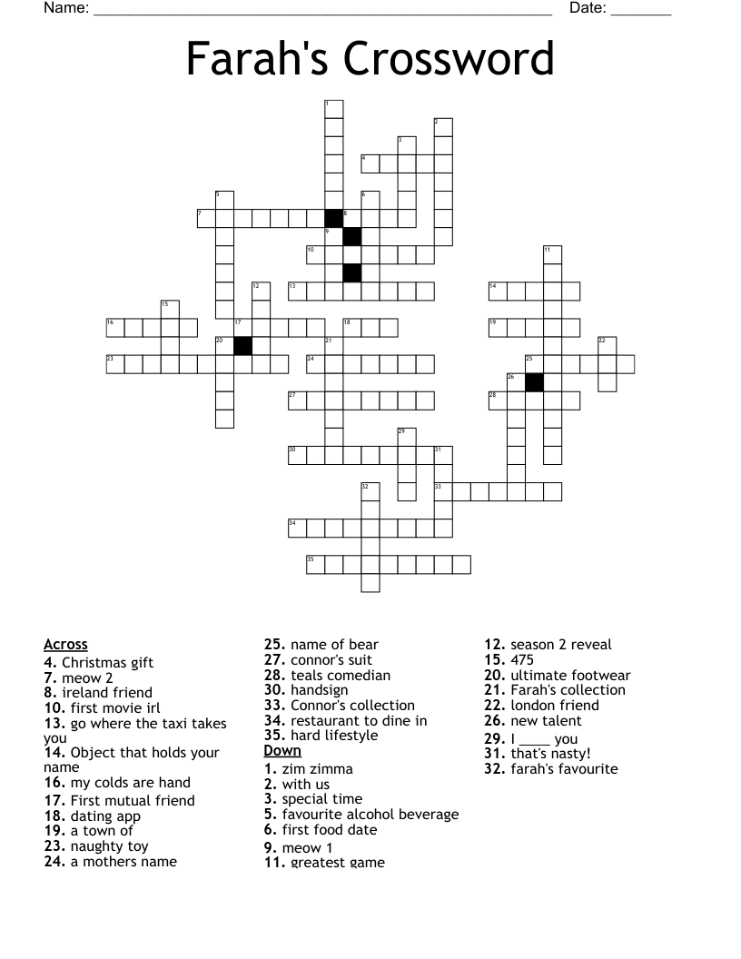 Farah's Crossword