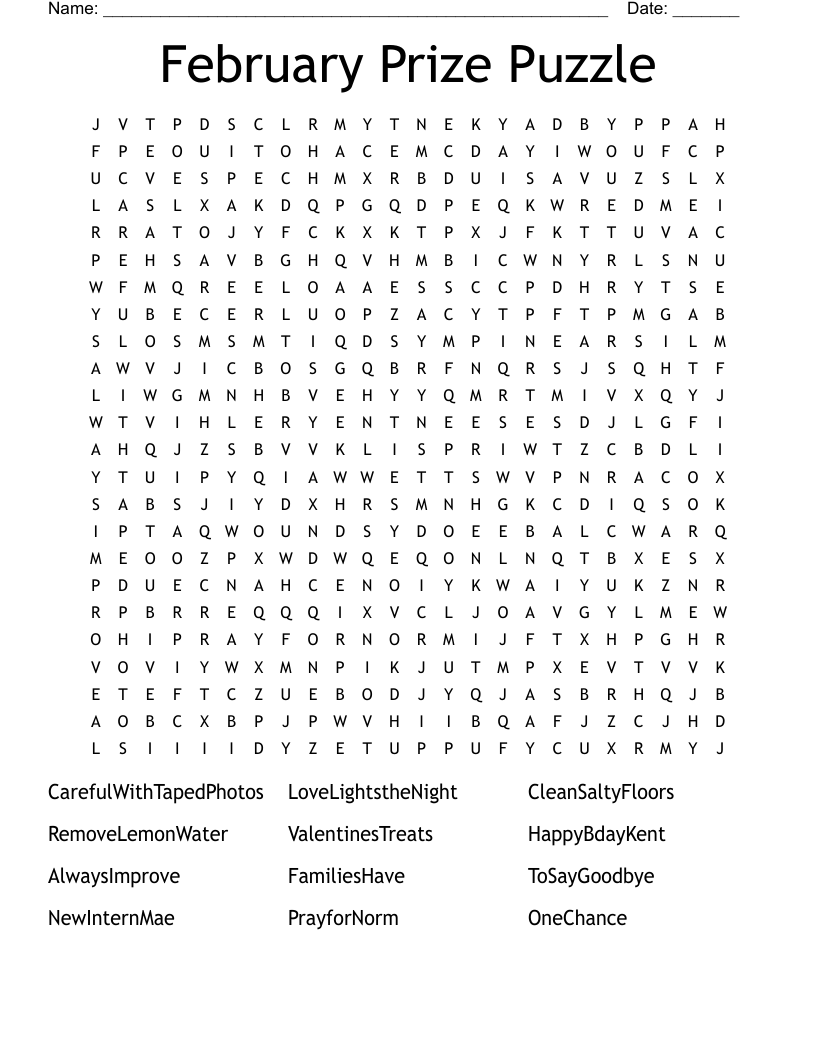 February Prize Puzzle