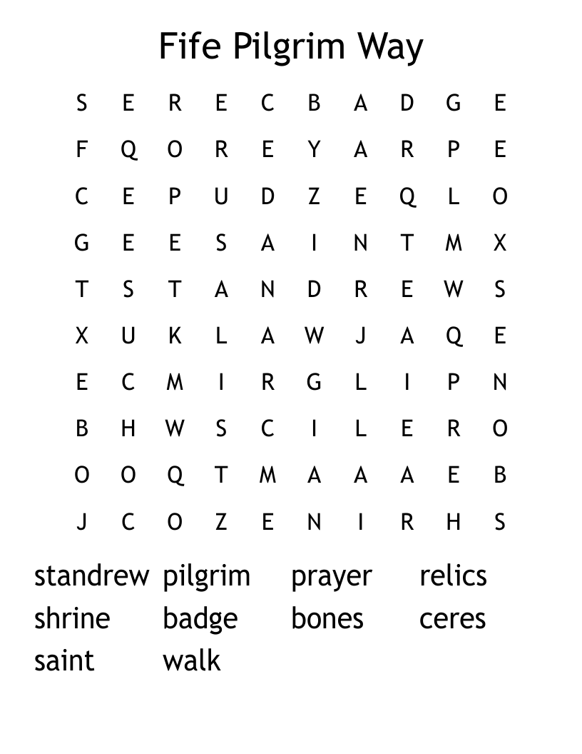 Fife Pilgrim Way Word Search