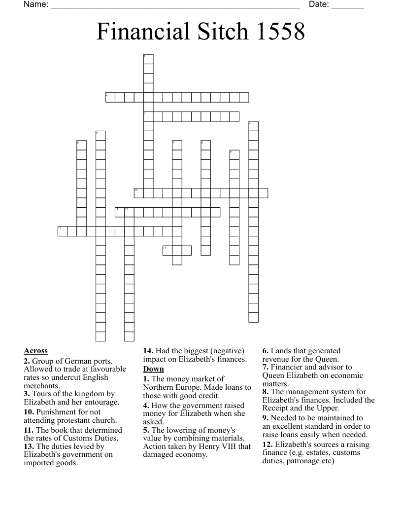 Financial Sitch 1558 Crossword