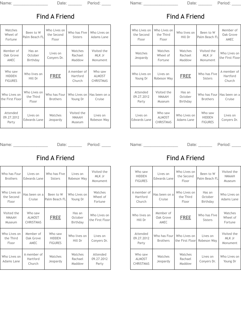 Find A Friend Bingo Cards - WordMint find-a-friend-bingo-cards-wordmint