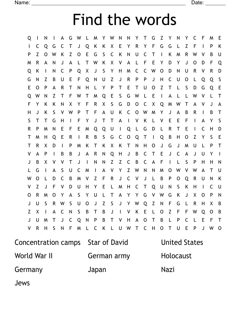 Find the words Word Search
