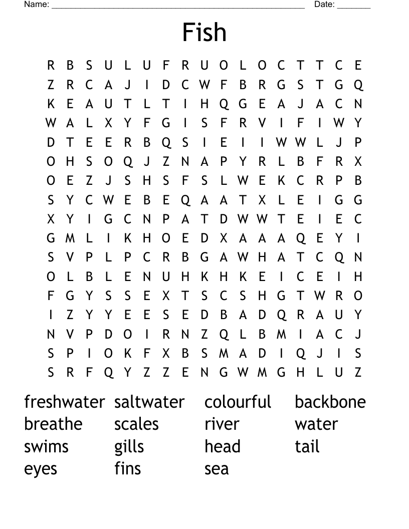 Fish  Word Search