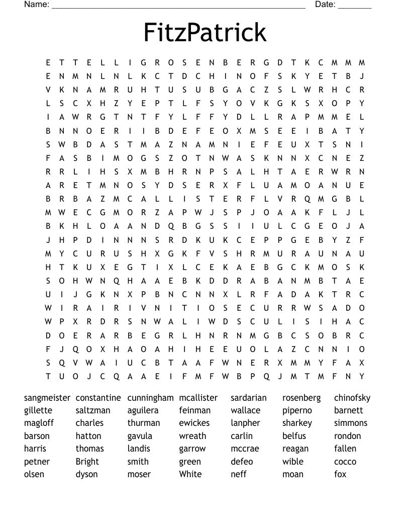 FitzPatrick Word Search