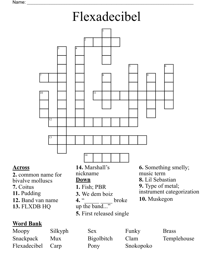 Flexadecibel  Crossword