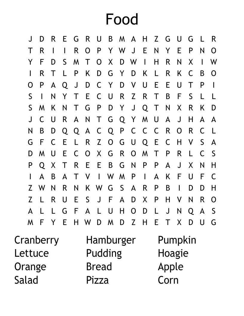 Food Word Search