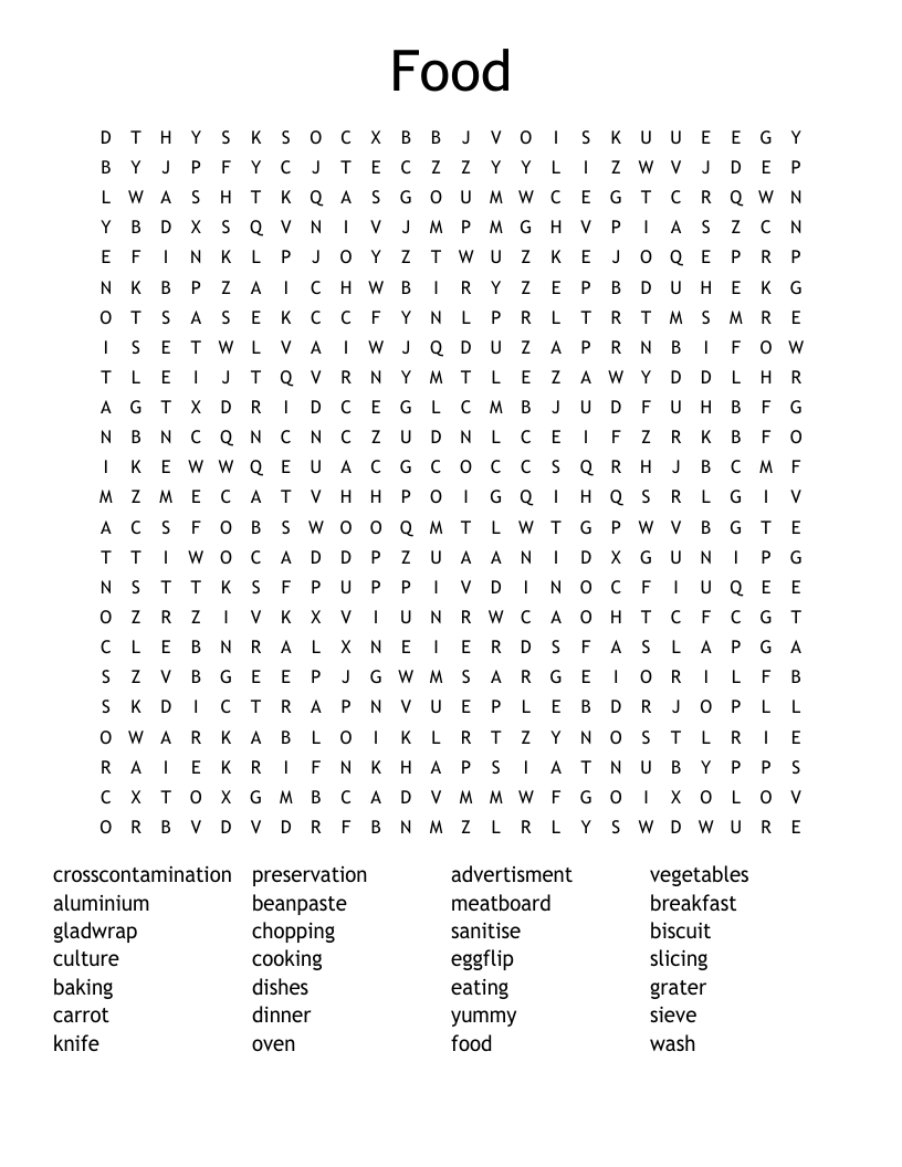Food Word Search