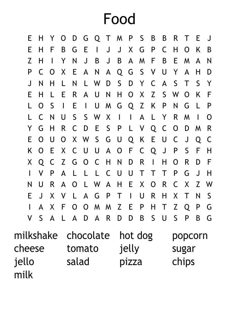 Food Word Search