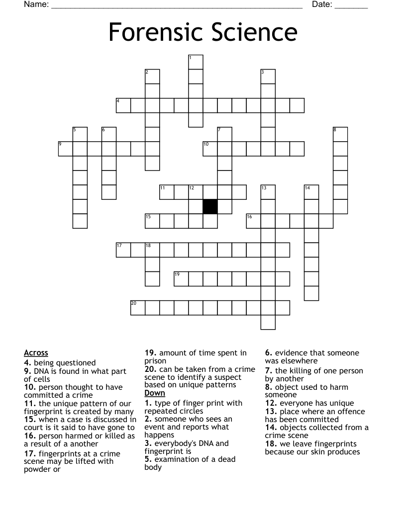 Forensic Science Crossword Puzzle Answers Farberware3piecepolycuttingboardset