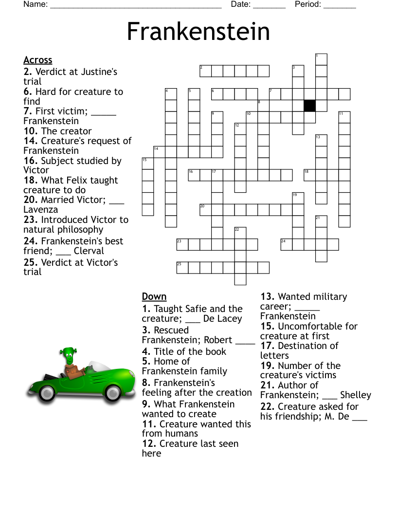 Frankenstein Crossword WordMint
