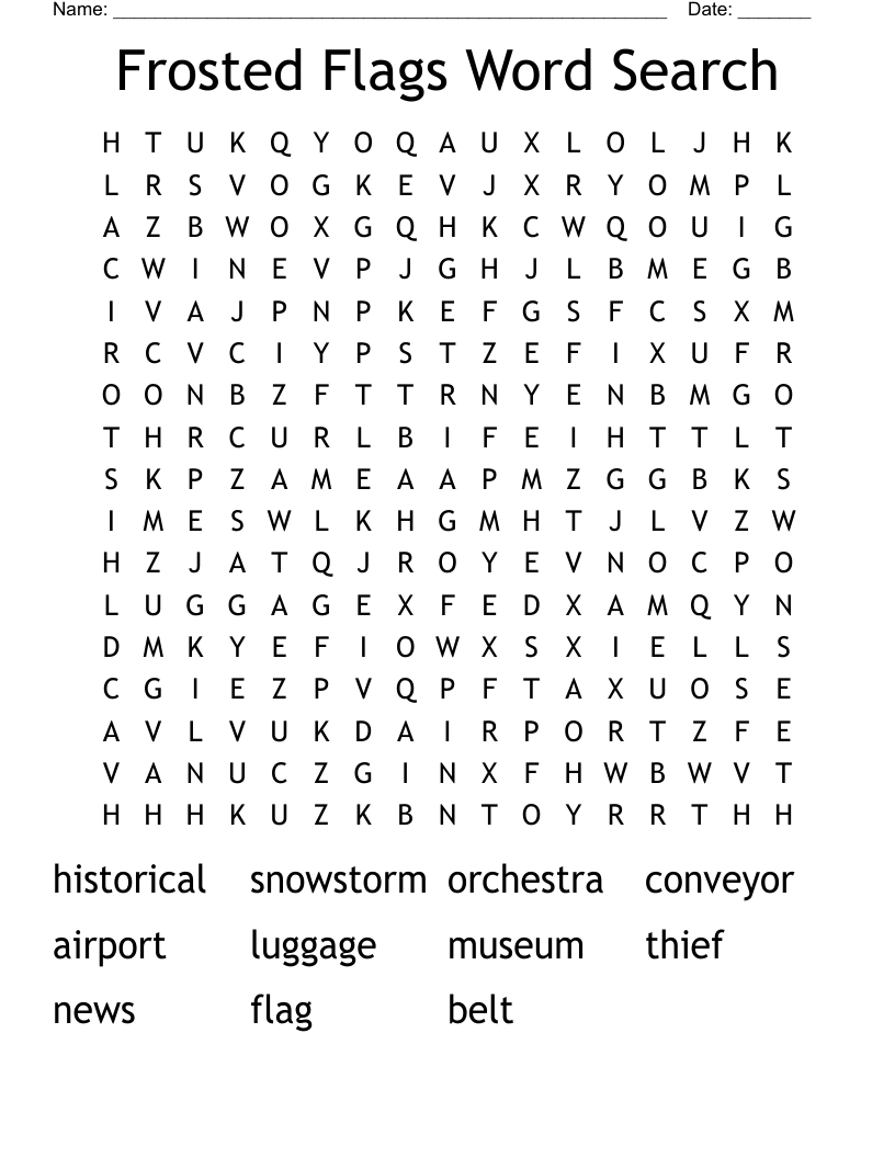 Frosted Flags Word Search