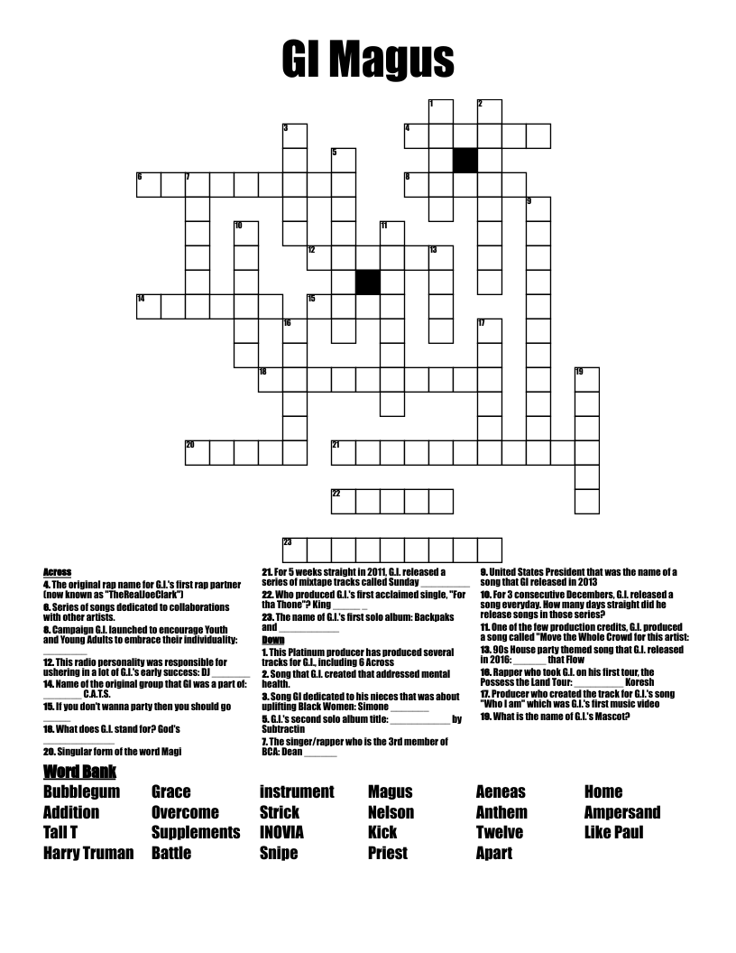 GI Magus Crossword