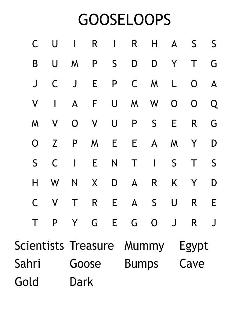 GOOSELOOPS Word Search