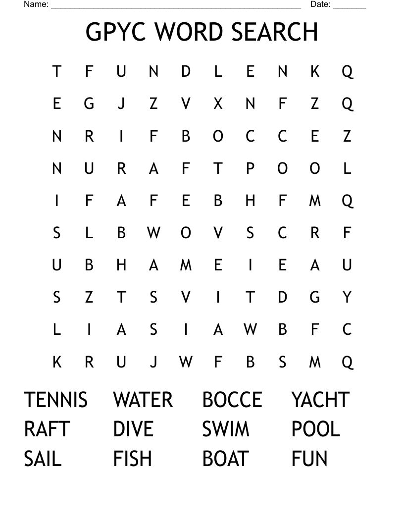 GPYC WORD SEARCH