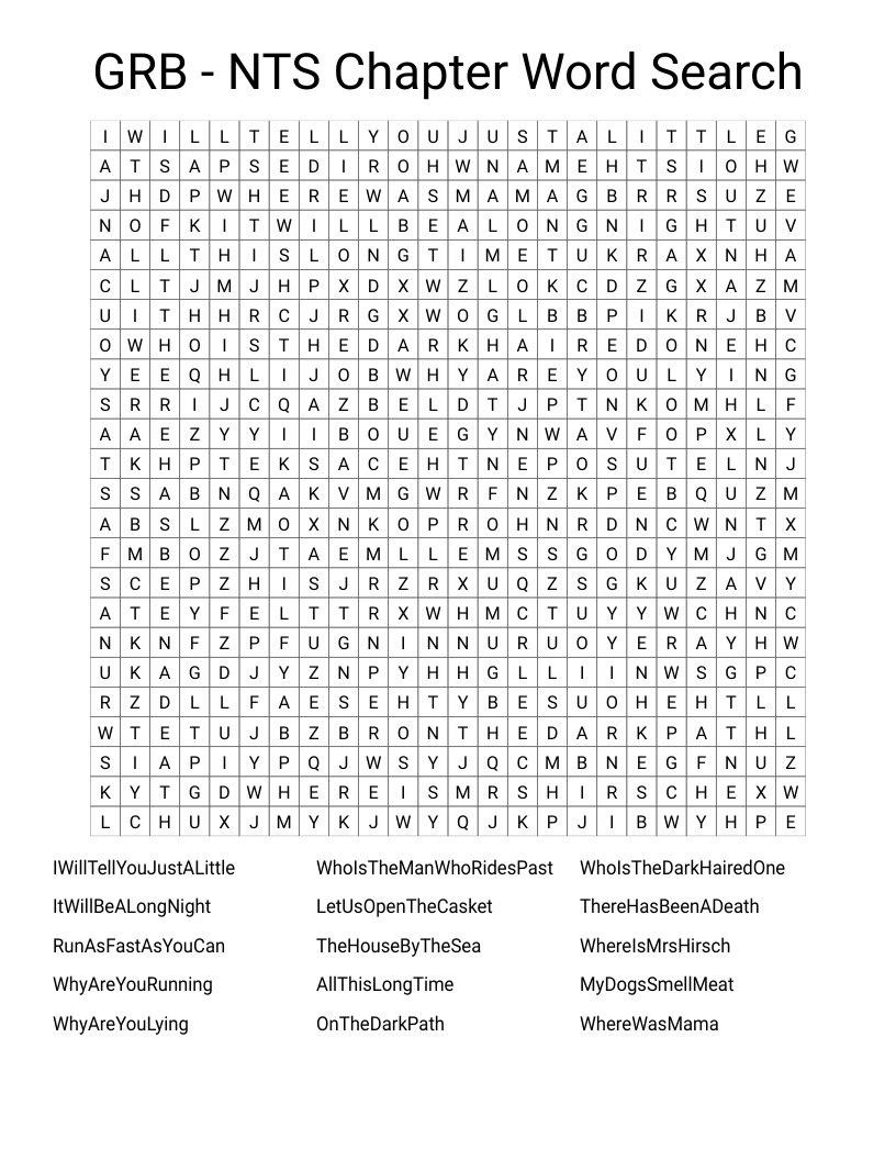 GRB - NTS Chapter Word Search