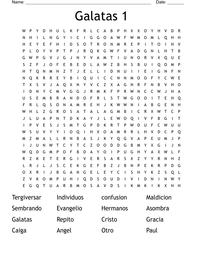 Galatas 1 Word Search