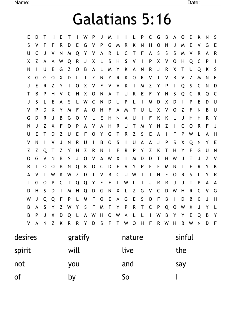 Galatians 5:16 Word Search