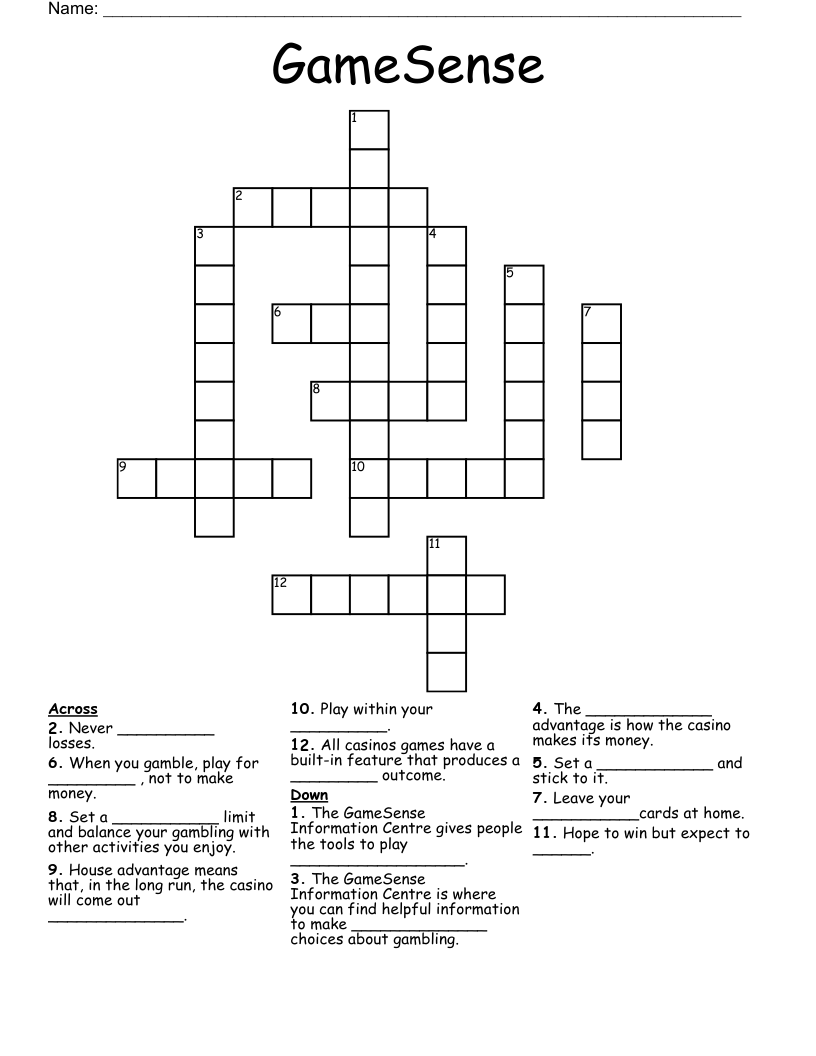 GameSense Crossword