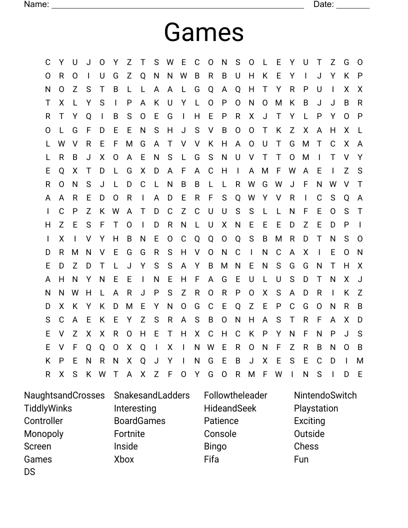 Games Word Search