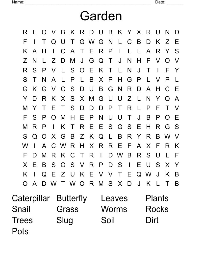 Garden Word Search WordMint